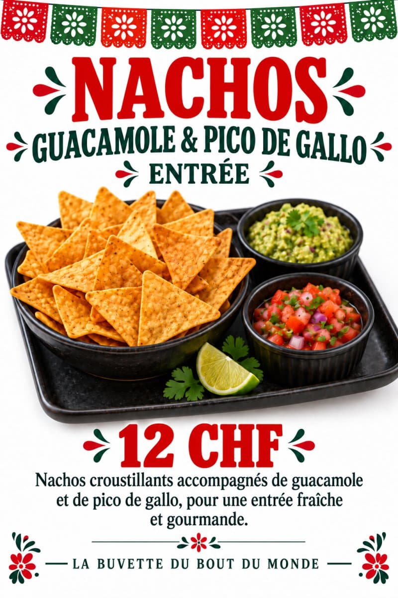 Nachos au guacamole et pico de gallo
