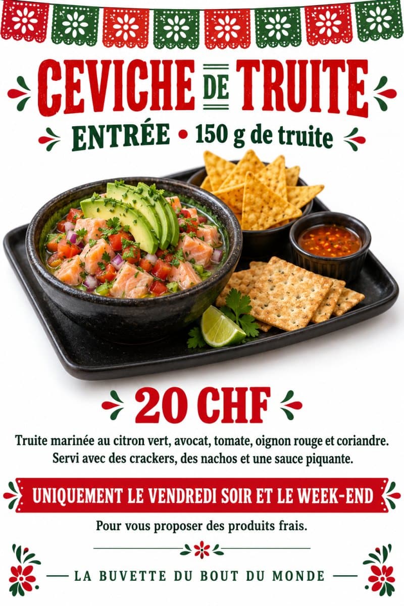 Ceviche de truite — Uniquement le vendredi soir et le week-end