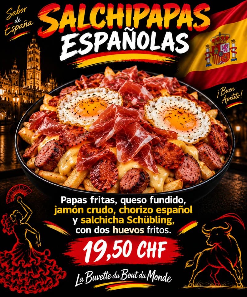 Salchipapas espagnoles